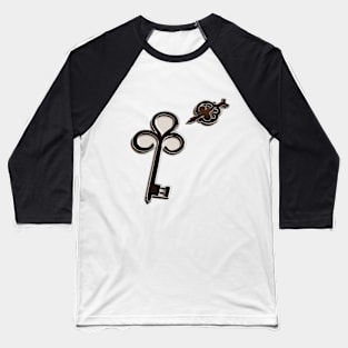 Vintage Key Design on Black Background No. 488 Baseball T-Shirt